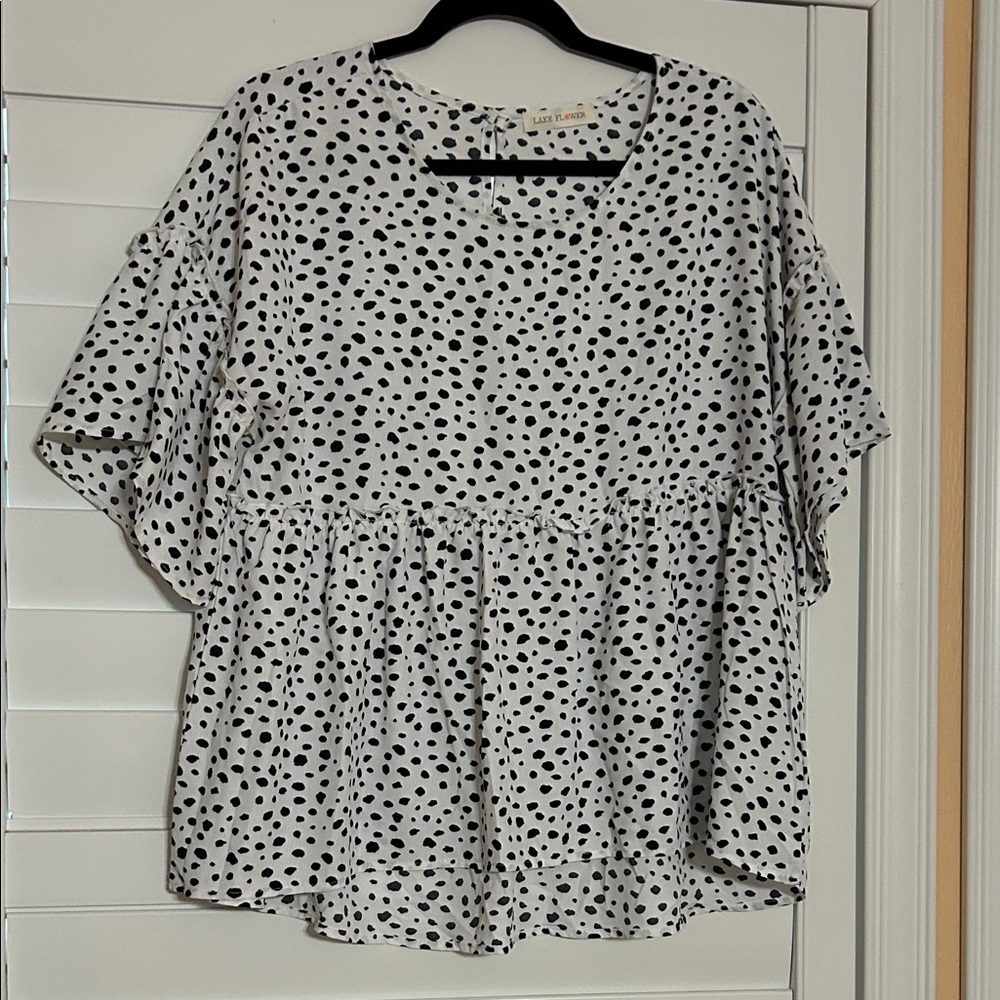Black and White Polka Dot Blouse